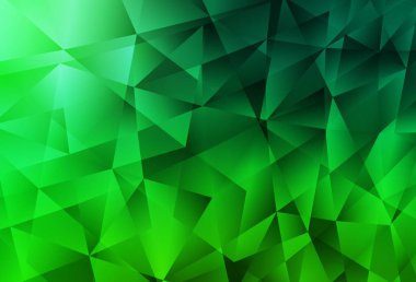 Koyu yeşil vektör üçgen arkaplan. Zarif üçgenleri olan soyut çizimler. Web siteniz için yeni bir doku.