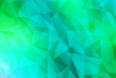 Açık yeşil vektör çokgen desen. Üçgenli renkli soyut çizimler. Pankartın için tamamen yeni bir şablon.