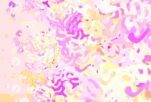 Rose Clair Fond Vectoriel Jaune Avec Des Formes Memphis Formes — Image vectorielle