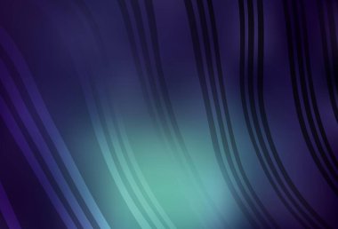 Koyu mavi, kıvrımlı yeşil vektör desenli. Renkli çizgileri ve şekilleri olan bir örnek. Reklamınız için yepyeni tasarım..