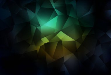 Koyu mavi, yeşil vektör soyut mozaik fon. Çokgen soyut çizim ve gradyan. İşiniz için en iyi üçgen tasarım.