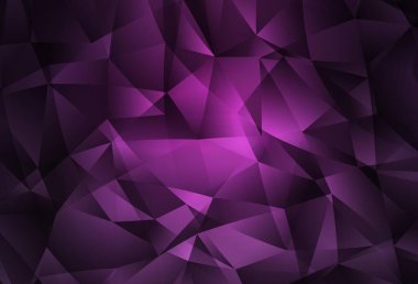 Koyu pembe vektör üçgen mozaik doku. Origami tarzında gradyan ile geometrik çizim. Dizaynınız için üçgen desen.