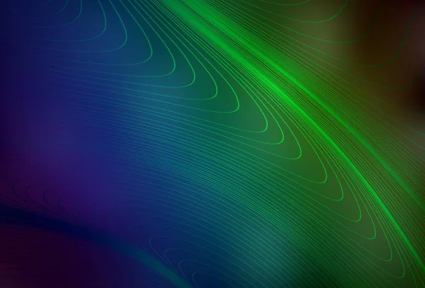 Σκούρο Μπλε Πράσινο Διανυσματικό Μοτίβο Ρυτίδες Ολοκαίνουργιο Πολύχρωμο Εικονογράφηση Καμπύλο — Διανυσματικό Αρχείο