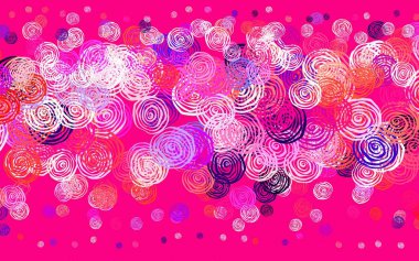 Açık pembe, güllü kırmızı vektör karalama deseni. Çiçekli modern soyut illüstrasyon. Web sitesi yöneticileri ve tasarımları için desen.
