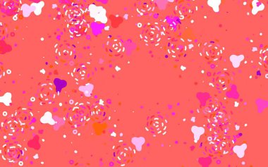 Açık pembe, kaotik şekilli kırmızı vektör şablonu. Renkli rastgele şekillerle modern soyut illüstrasyon. Kartvizitiniz için modern tasarım.