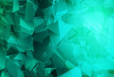 Açık yeşil vektör soyut çokgen şablonu. Origami tarzında gradyan ile geometrik çizim. Bir markanın arkaplanı için desen.