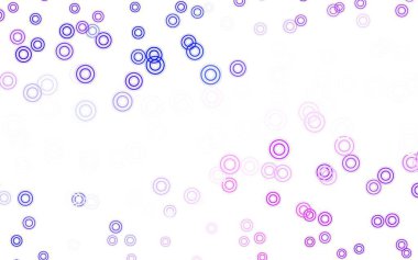 Açık pembe, küreli mavi vektör deseni. Doğa tarzında bulanık halkaları olan güzel renkli çizimler. Duvar kağıtlarının dokusu için desen.