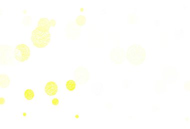 Dairesel açık sarı vektör şablonu. Bulanık yağmur damlaları olan soyut bir çizim. Duvar kağıtlarının dokusu için desen.