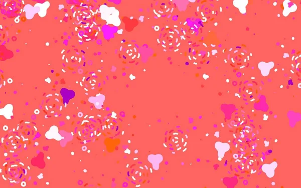 Açık pembe, kaotik şekilli kırmızı vektör şablonu. Renkli rastgele şekillerle modern soyut illüstrasyon. Kartvizitiniz için modern tasarım.