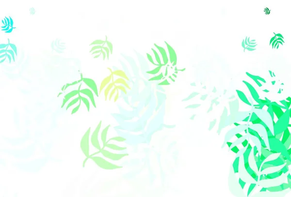 Светло Голубой Зеленый Вектор Листьями Листья Размытом Абстрактном Фоне Градиентом — стоковый вектор