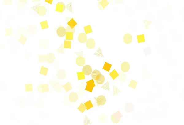 Rojo Claro Fondo Vector Amarillo Con Triángulos Círculos Cubos Ilustración — Vector de stock