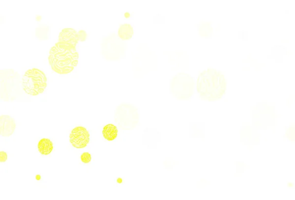 Ljusgul Vektor Mall Med Cirklar Glitter Abstrakt Illustration Med Suddiga — Stock vektor