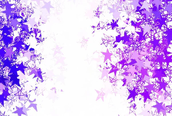 浅紫色矢量模板与天空中的星星 用抽象模板上的星星装饰华丽的插图 未来主义广告的模式 小册子 — 图库矢量图片