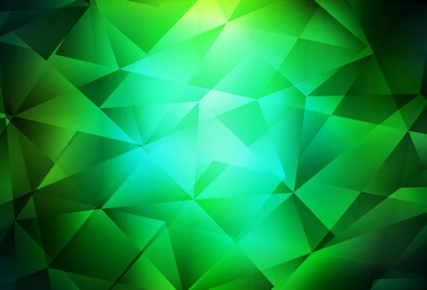 Modello Poligonale Vettoriale Verde Scuro Illustrazione Colorata Stile Astratto Con — Vettoriale Stock