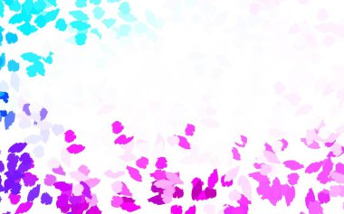 Açık pembe, kaotik şekilli mavi vektör şablonu. Renkli rastgele şekillerle modern soyut illüstrasyon. Bir cep telefonu için arka plan.