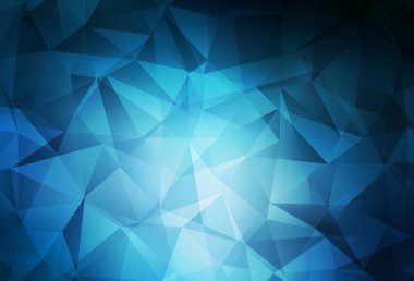 Koyu mavi vektör eğimli üçgen dokusu. Origami stilinde gradyan ile yaratıcı geometrik illüstrasyon. Pankartın için tamamen yeni bir şablon.