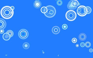 Noktalı hafif Mavili vektör arkaplanı. Parlak renkli soyut çemberlerin olduğu bir resim. Marka kitabınız için yeni şablon.