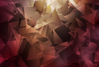 Açık Kırmızı, Sarı vektör soyut çokgen desen. Gradyanı olan zarif parlak çokgen çizimi. İşiniz için yepyeni bir tasarım..