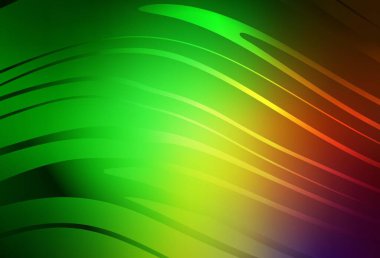 Açık yeşil, kırmızı çizgili vektör arka plan. Soyut ve gradyan renkte renkli çizimler. Marka kitabı için şık bir desen.