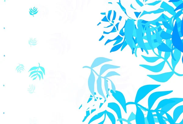 Светло Синий Вектор Элегантный Узор Листьями Блестящие Абстрактные Иллюстрации Каракулями — стоковый вектор