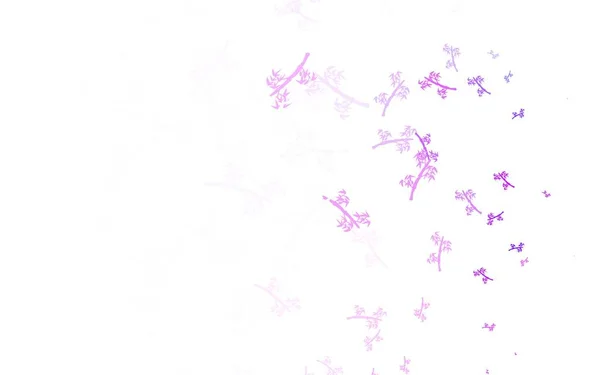 Light Purple Vektor Eleganten Hintergrund Mit Ästen Illustration Mit Kritzeleien — Stockvektor