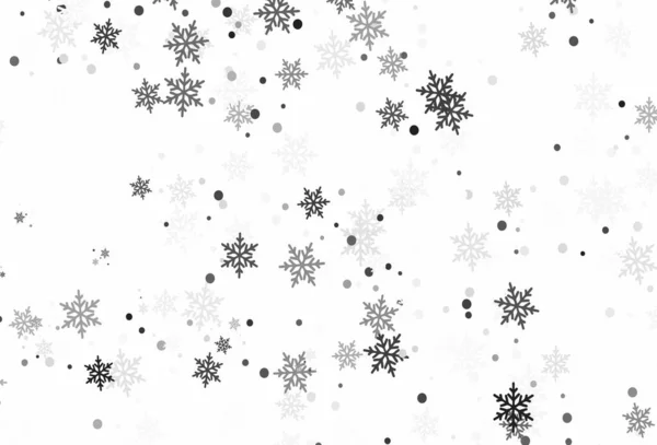 Jasnoszary Wektor Tekstury Kolorowymi Płatkami Śniegu Świecąca Kolorowa Ilustracja Śniegiem — Wektor stockowy