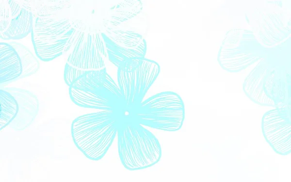 浅绿色矢量涂鸦布局与花卉五彩斑斓的插图与涂鸦风格的花朵 手绘网页设计 — 图库矢量图片