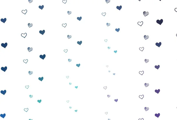 Hellrosa Blauer Vektorhintergrund Mit Süßen Herzen Illustration Mit Verliebten Herzen — Stockvektor