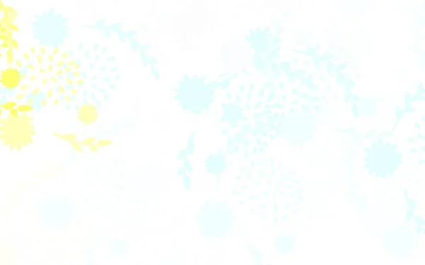 Azul Claro Vector Amarillo Elegante Plantilla Con Flores Rosas Flores — Vector de stock