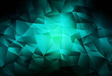 Koyu mavi, yeşil vektör soyut çokgen şablon. Yarım ton şeklinde, üçgenli yaratıcı illüstrasyon. İşiniz için yepyeni bir tasarım..