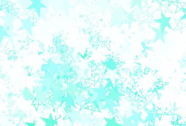 Renkli yıldızlı açık yeşil vektör arkaplanı. Renkli yıldızlı soyut çizimler. İş ilanınız için akıllı tasarım.