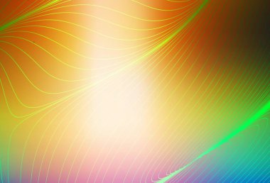 Bükülmüş çizgileri olan çok renkli ışık vektör dokusu. Basit bir şekilde yepyeni renkli bir tasvir. Posterler ve afişler için iş tasarımı.