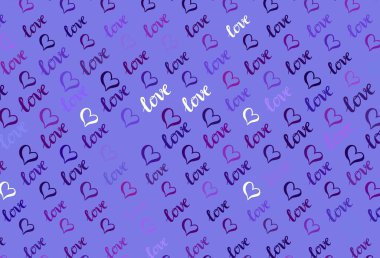 Açık Mor, kalbi olan pembe vektör arkaplan. Kalpli basit bir dekoratif tasarım. Sevgililer Günü 'nü kutlamak için tasarım.