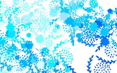 Hafif Mavili vektör zarif duvar kâğıdı, çiçekli, güllü. Çiçekli yepyeni renkli bir illüstrasyon. Web sitesi yöneticileri ve tasarımları için desen.