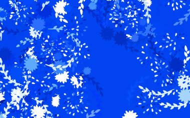 Hafif Mavili vektör karalama arkaplanı, çiçekler, güller. Çiçeklerle süslenmiş soyut çizimler. Markan için şık bir model..