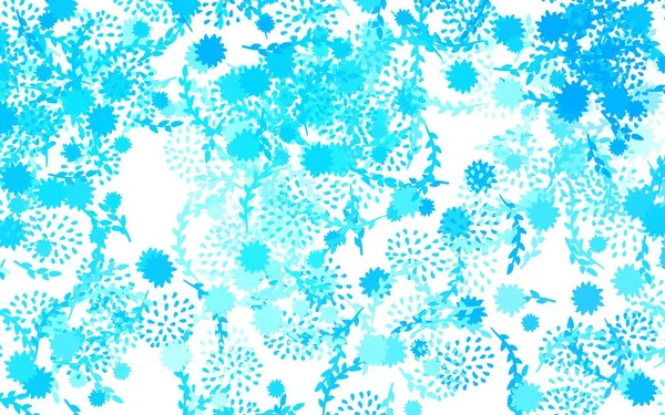 Hellblauer Vektor Natürliches Kunstwerk Mit Blumen Skizzenhafte Kritzelblumen Auf Weißem — Stockvektor