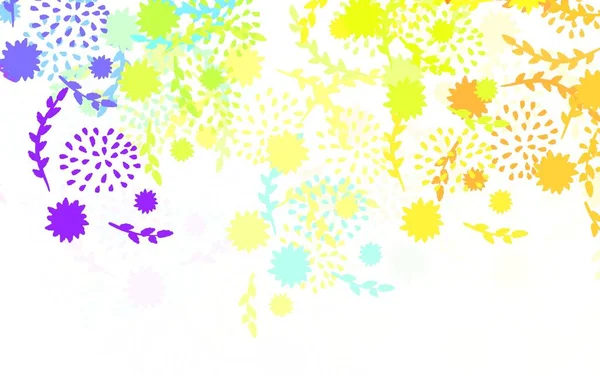 Patrón Garabato Vectorial Multicolor Claro Con Flores Ilustración Creativa Estilo — Vector de stock