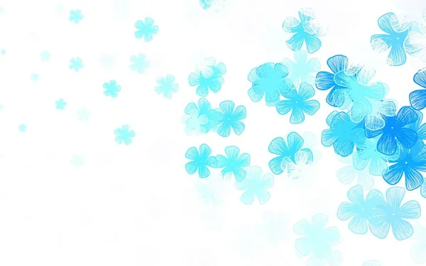 浅蓝色矢量典雅模板与花朵 白色背景上的绒毛花 设计的新模板 — 图库矢量图片