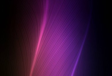 Koyu mor, kıvrımlı çizgileri olan pembe vektör şablonu. Soyut ve gradyan renkte renkli çizimler. Posterler ve afişler için iş tasarımı.