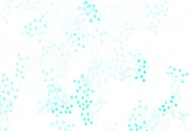 Yapay zeka ağıyla açık yeşil vektör deseni. Renkli yapay zeka yapısı, eğimli çizgiler ve noktalar. Siber yeniliklerin tasviri için tasarım.