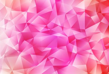 Açık pembe vektör mozaik şablonu. Zarif üçgenleri olan soyut çizimler. Pankartın için tamamen yeni bir şablon.