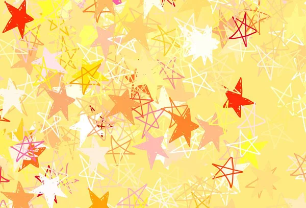 Rouge Clair Disposition Vectorielle Jaune Avec Des Étoiles Brillantes Illustration — Image vectorielle