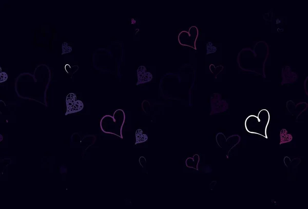 Світло Рожевий Векторний Візерунок Різнокольоровими Серцями Прекрасний Стиль Святкування Серця — стоковий вектор