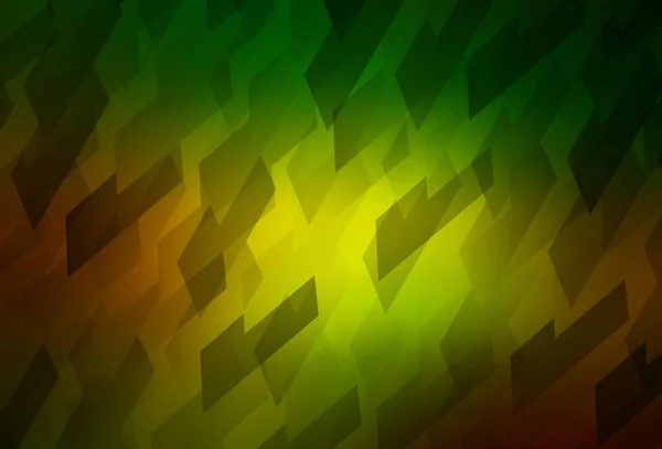 深绿色 带线条的黄色矢量布局 带矩形的抽象梯度图解 横幅的最佳设计 — 图库矢量图片