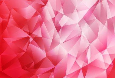 Açık kırmızı vektör çokgen arkaplanı. Üçgenli modern soyut çizim. Cep telefonunun arka planının şablonu.