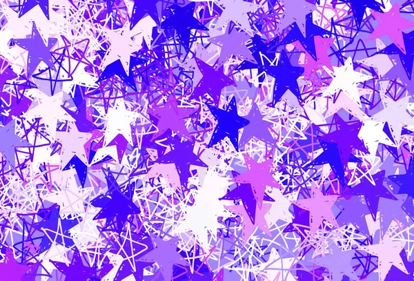Hellgelbes Vektormuster Mit Weihnachtssternen Glitzernde Abstrakte Illustration Mit Farbigen Sternen — Stockvektor