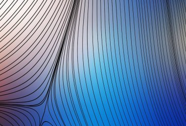 Açık mavi, bükülmüş çizgileri olan sarı vektör dokusu. Alnında çizgiler olan soyut bir çizim. Posterler ve afişler için iş tasarımı.