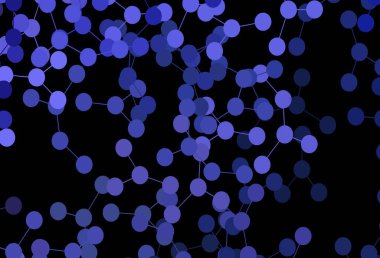 Yapay zeka yapısına sahip koyu mor vektör şablonu. Parlak renkli bir illüstrasyon ve yapay zekanın gerçek yapısı. Bilim için desen, geleceksel tasarımlar..