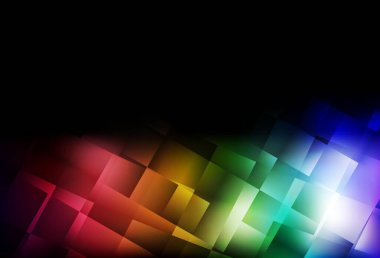 Çizgileri, dikdörtgenleri olan koyu renkli vektör düzeni. Renkli dikdörtgenlerle modern soyut çizimler. İş ilanınız için akıllı tasarım.