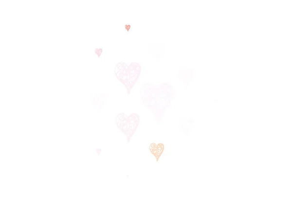 Světle Růžová Vektorová Textura Krásným Srdcem Zářící Ilustrace Srdcem Abstraktní — Stockový vektor